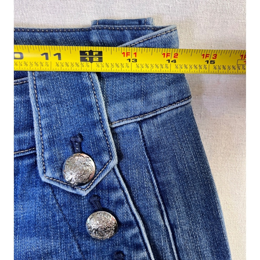 White House Black Market High Rise Wide Leg Sailor Button Jeans Montauk Blue 4R - Picture 15 of 16